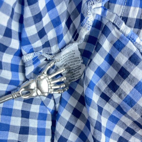 Johnny Was Workshop Taryn Runic 3X Gingham Embroidered Ruffle Cottagecore *FLAW* - Picture 8 of 13